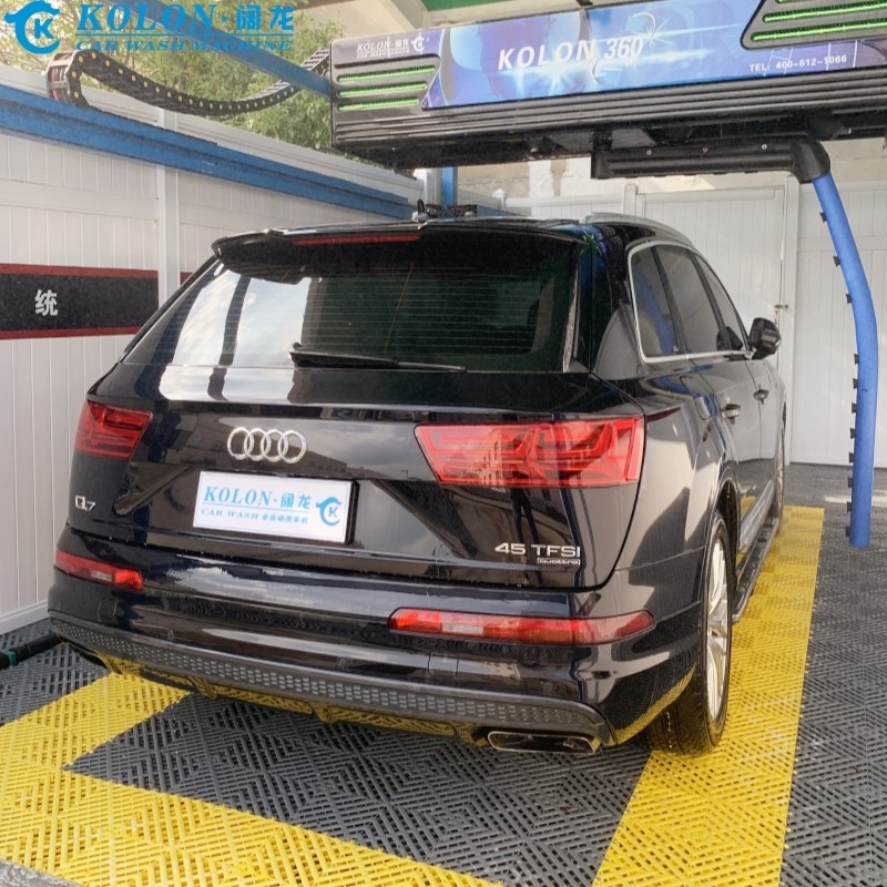 İşgücü tasarrufu Otomatik dokunmasız araba yıkama makinesi KL360-1 15kw Su pompası 12kw Hava kurutma makinesi