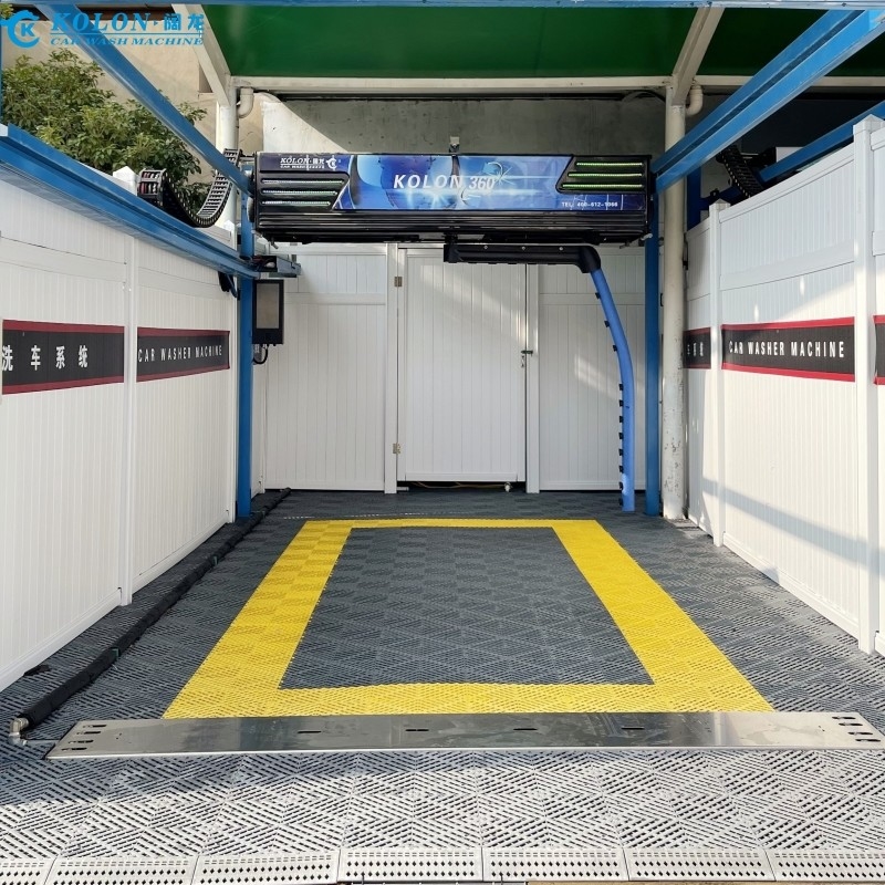 İşgücü tasarrufu Otomatik dokunmasız araba yıkama makinesi KL360-1 15kw Su pompası 12kw Hava kurutma makinesi