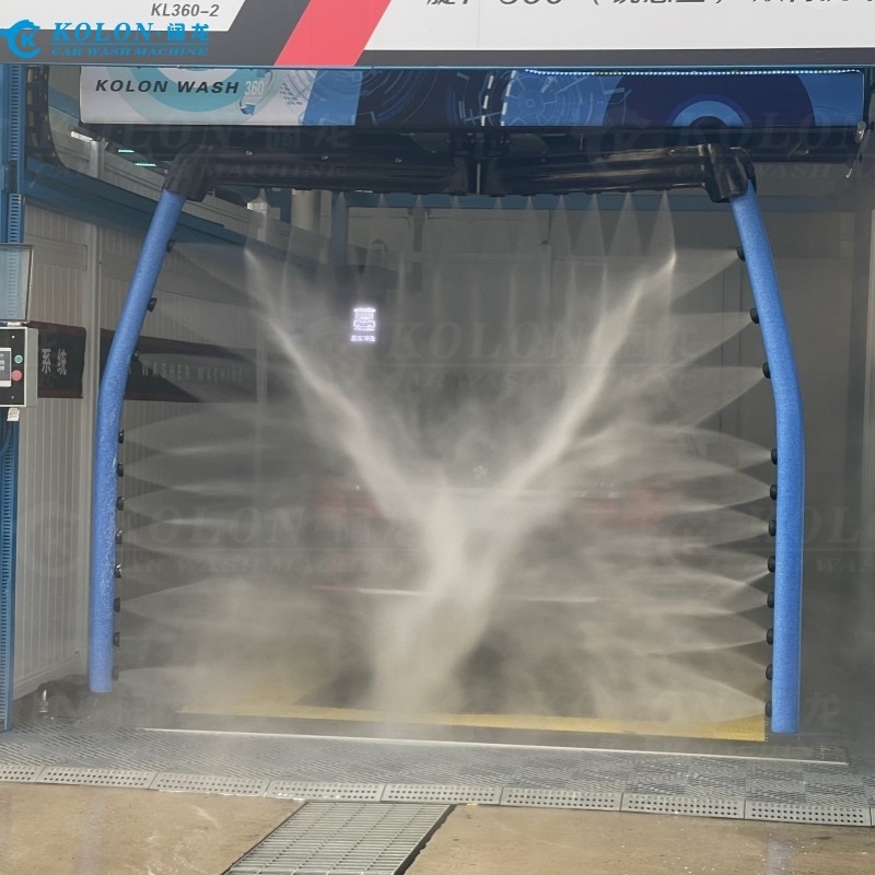 Otomatik fırçasız dokunmaz araba yıkama makinesi KL360-2 15kw Su pompası 12kw Hava kurutucu