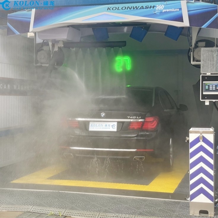 Otomatik Dokunmasız Dokunmasız Araba yıkama makinesi KL360 Premium 22kw Su Pompası,33kw Hava kurutma makinesi