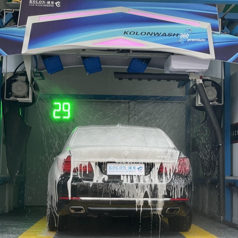 Otomatik Dokunmasız Dokunmasız Araba yıkama makinesi KL360 Premium 22kw Su Pompası,33kw Hava kurutma makinesi
