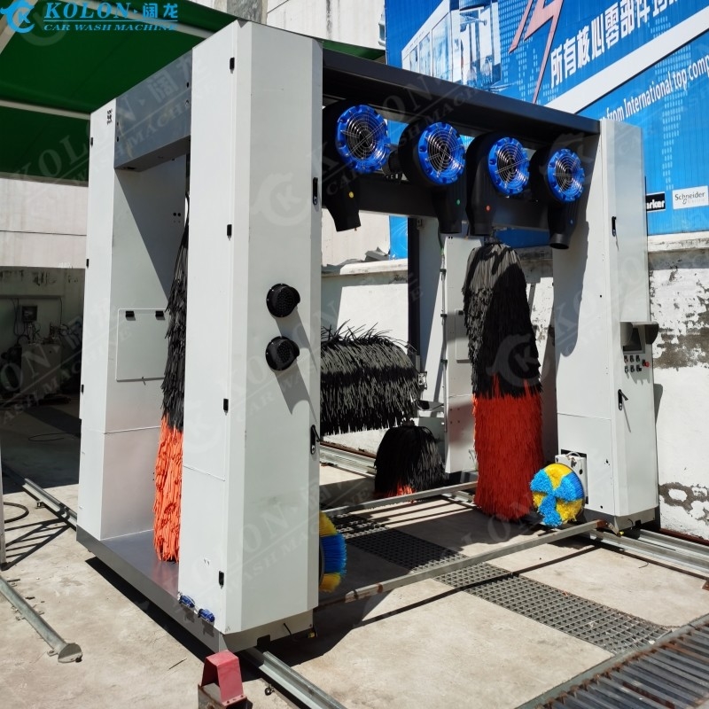 Roll-Over 7 fırçalar Otomatik araba yıkama makinesi Tekerlek fırçalar ile sabit hava kurutma makinesi