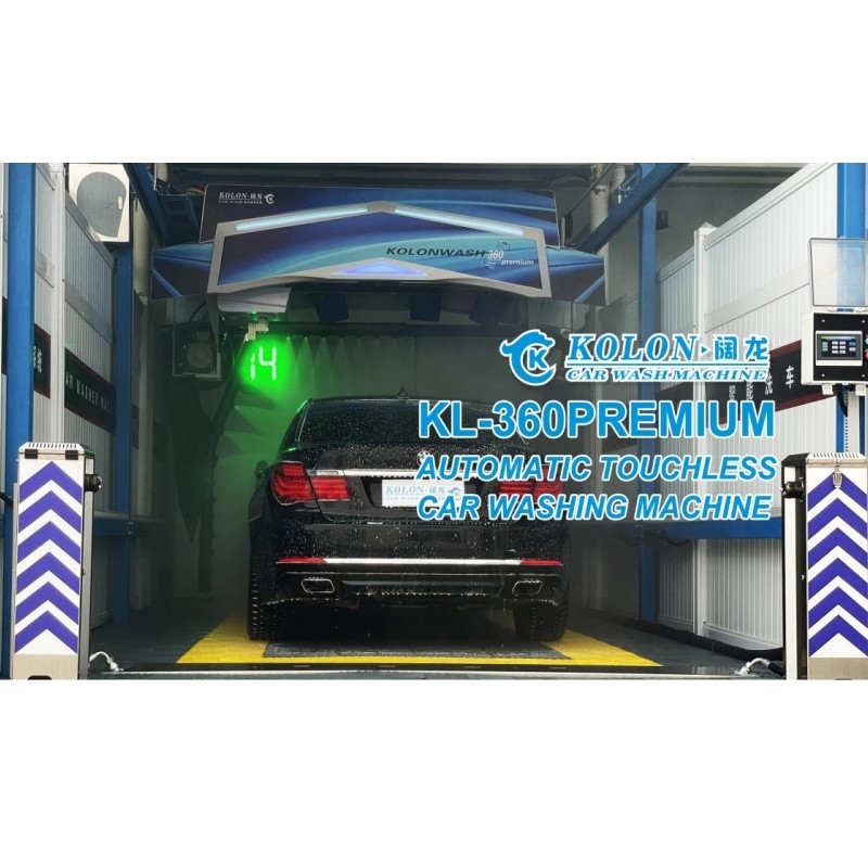 Otomatik Dokunmasız Dokunmasız Araba yıkama makinesi KL360 Premium 22kw Su Pompası,33kw Hava kurutma makinesi